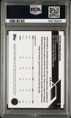 2023 Topps Chrome Victor Wembanyama Blue Basketball Refractor back
