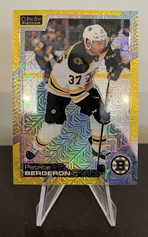 20-21 OPC Platinum - Patrice Bergeron - Yellow Traxx /249 front
