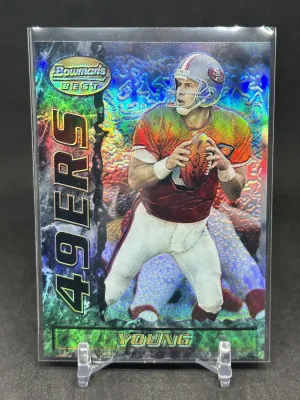 Steve Young 1995 Topps Bowman’s Best Refractor #54 49ers HOFer front
