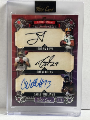 2024 1/1 Triple Auto - Jordan Love, Drew Brees, Caleb Williams front