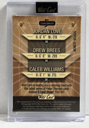 2024 1/1 Triple Auto - Jordan Love, Drew Brees, Caleb Williams back
