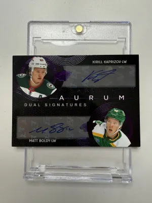 2024-25 Artifacts Aurum Kirill Kaprizov Matt Boldy Dual Signatures Auto 1/1 Wild back