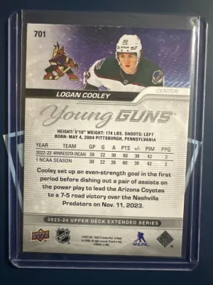 Logan Cooley Young Gun Outburst Silver back