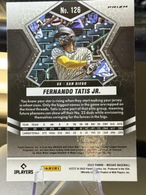 2022 Panini Mosaic - Fernando Tatís Jr. #126 Pink Camo Mosaic Prizm back