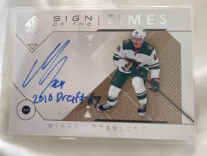 2018 SP Authentic Sign Of The Times Inscriptions Mikael Granlund #SOTT-MI Auto front