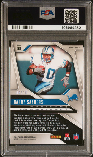 2024 Panini Prizm Barry Sanders Gold Choice /10 back