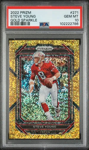 2022 Panini Prizm Steve Young Gold Sparkle front