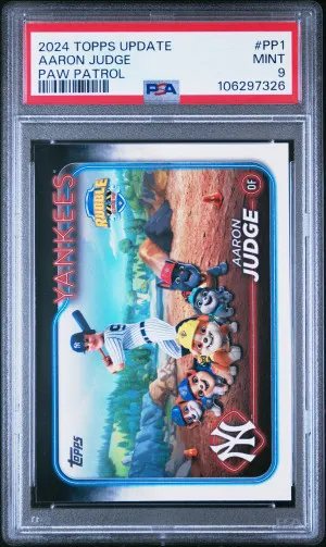 2024 TOPPS UPDATE PAW PATROL RUBBLE CREW AARON JUDGE PSA 9 MINT #PP1 YANKEES front