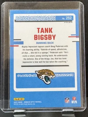 2023 Panini Donruss Optic Tank Bigsby #252 Green Hyper Rated Rookie back
