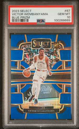 2023 Panini Select Victor Wembanyama Blue Prizm front