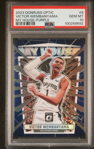 2023 Panini Donruss Optic My House Victor Wembanyama My House-Purple front