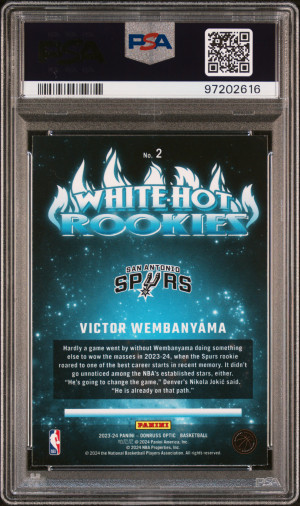 2023 Panini Donruss Optic White Hot Rookies Victor Wembanyama back