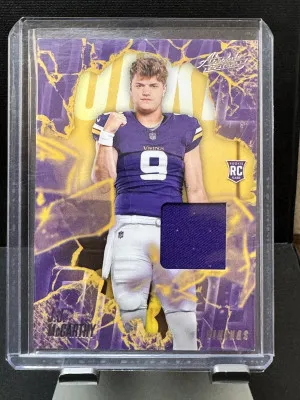 2024 Panini Absolute J.J. McCarthy #RF-JMY Rookie Force Patch front