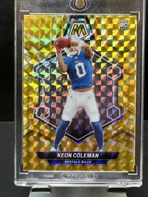 2024 Panini Mosaic Keon Coleman #333 Reactive Yellow Mosaic Prizm RC front