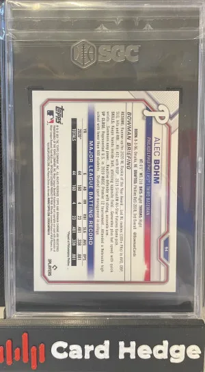 Alec Bohm 2021 Bowman Chrome Sapphire #94 Aqua Refractor /99 SGC 10 RC back