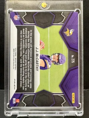 2024 Panini Mosaic J.J. McCarthy #275 Silver mosaic RC back
