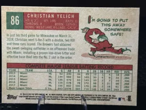 2018 Topps Archives - 1959 Design Christian Yelich #86 back