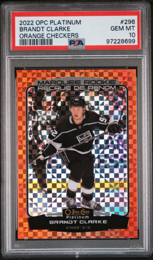 2022 O-Pee-Chee Platinum Brandt Clarke Orange Checkers front
