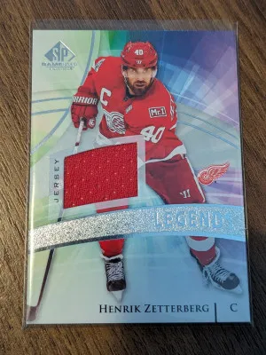 Henrik Zetterberg sp game used jersey Hall of Fame 2020-21 legends front