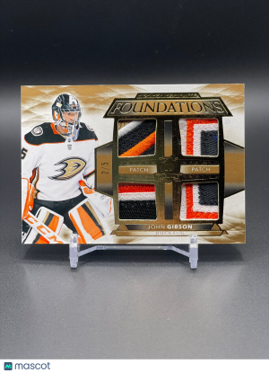 2021-22 UD Upper Deck The Cup John Gibson Foundations Game Used Relics 2/5 Ducks front