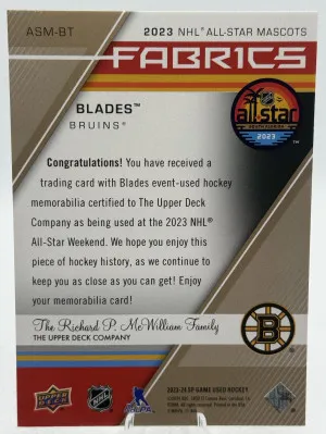 2023-25 SP Game Used Blades Mascot Patch /35 back
