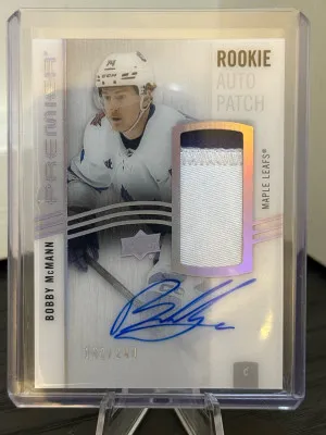 23-24 Premier Bobby McCann Rookie Auto Patch /249 front