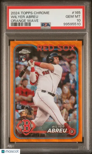 2024 Topps Chrome Wilyer Abreu #165 Orange Wave RC /25 PSA 10 front