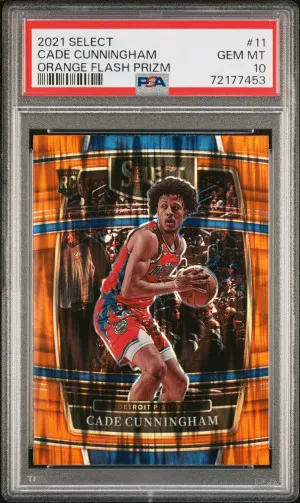 2021 Panini Select Cade Cunningham Orange Flash Prizm front