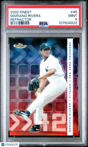 2002 Finest Mariano Rivera #45 PSA 9 Refractor Pop 6 front