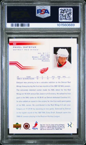 2001 Upper Deck Pavel Datsyuk Hobby #422 Young Guns PSA 7 back