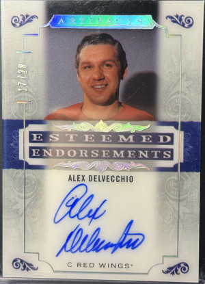 Alex Delvecchio Autograph /28 Esteemed Endorsements Artifacts front