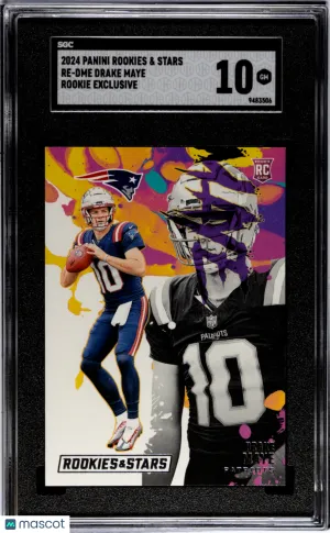 2024 Panini Rookies & Stars Drake Maye Exclusive Rookie Patriots SGC 10 front