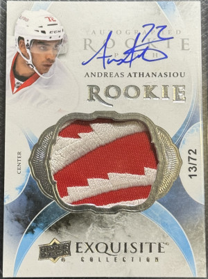 Andreas Atthanasiou Exquisite True Rookie Patch Autograph /72 front