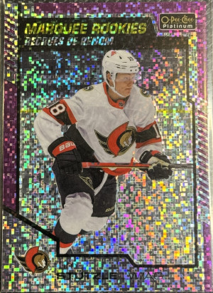 Tim Stutzle O-Pee-Chee Platinum Violet Pixels Rookie /399 front
