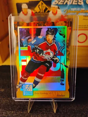 1997 Donruss Elite Gold Status Peter Forsberg Die-cut /100 front
