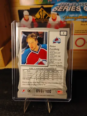 1997 Donruss Elite Gold Status Peter Forsberg Die-cut /100 back