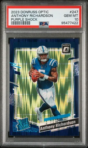 2023 Panini Donruss Optic Anthony Richardson Purple Shock front