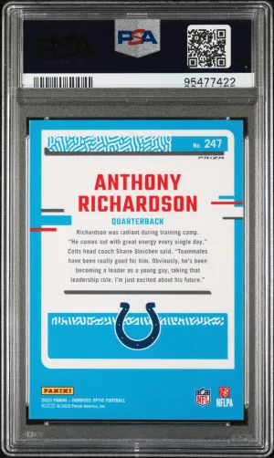 2023 Panini Donruss Optic Anthony Richardson Purple Shock back