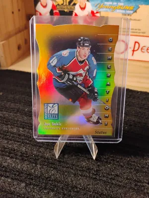 1998 Donruss Elite Joe Sakic Gold Status Generations /100 front