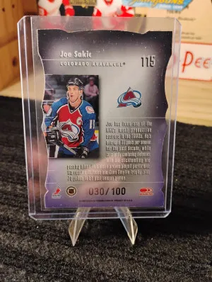 1998 Donruss Elite Joe Sakic Gold Status Generations /100 back