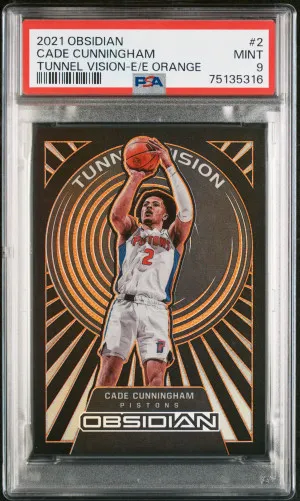 2021 Panini Obsidian Tunnel Vision Cade Cunningham Tunnel Vision-E/E Orange front