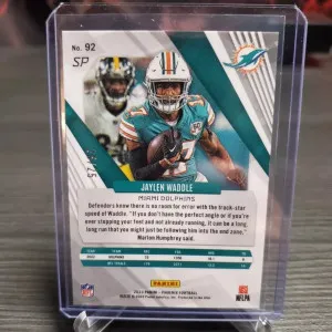 2023 Panini Phoenix Green Seismic SP Variation #92 Jaylen Waddle /25 back