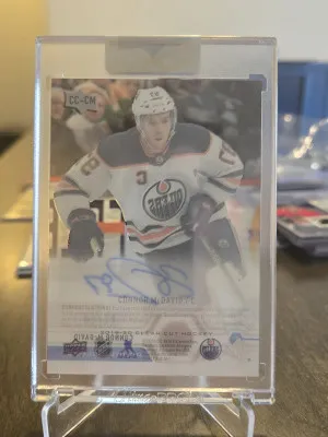 2019-20 UD Clear Cut High Gloss Auto Connor McDavid 2/10 back