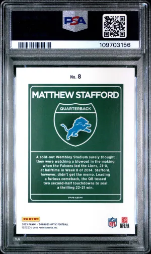 2023 Panini Donruss Optic International Downtown Matthew Stafford back