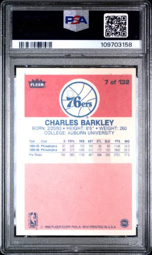 1986 Fleer Charles Barkley back