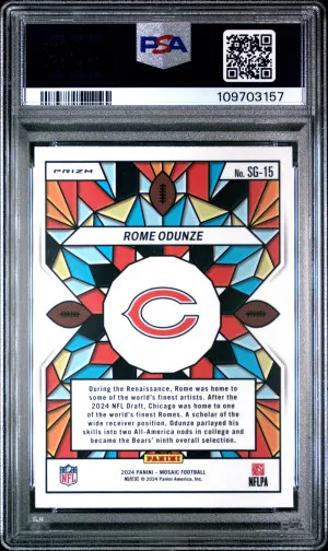 2024 Panini Mosaic Stained Glass Rome Odunze back