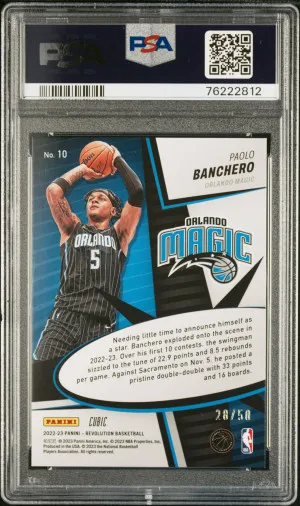 2022 Panini Revolution Supernova Paolo Banchero Supernova Cubic /50 Rookie PSA 10 back