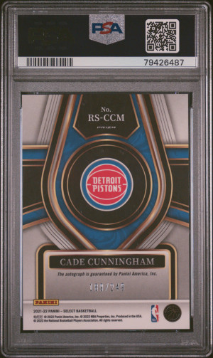 2021 Panini Select Rookie Signatures Cade Cunningham Rookie Signatures back