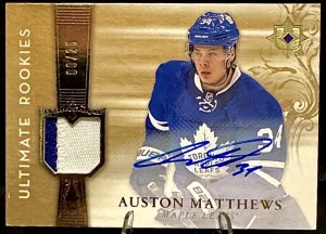 2016 Ultimate Collection Auston Matthews Ultimate Rookies Patch Auto /25 front