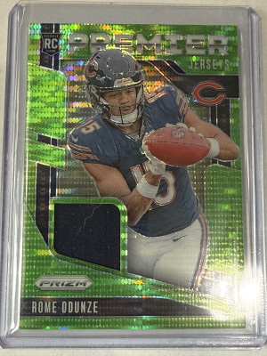 2024 Prizm Rookie Premier Jerseys - Neon Green Pulsar Rome Odunze front
